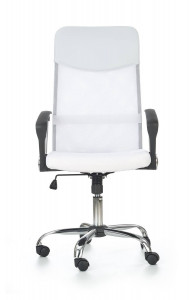 SCAUN DE BIROU VIRE, ALB/CROM, TAPITERIE DIN STOFA/PLASA SI PICIOARE DIN METAL, STIL MODERN - Img 5