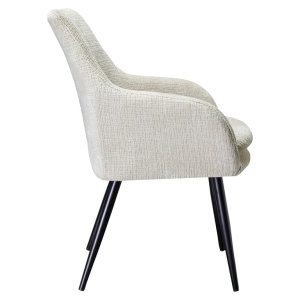 SCAUN DE DINING, CHRISSY S4472 CHENILLE BEJ/NEGRU, CONFECTIONAT DIN 100% POLIESTER, SPUMA, METAL SI PLACAJ, RICHMOND INTERIORS - Img 2
