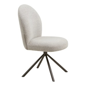 SCAUN DE SUFRAGERIE LANA, DIN METAL SI TEXTIL BOUCLE, CULOARE GRI, HOUSE NORDIC - Img 4