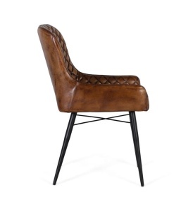 SCAUN DIN PIELE, DESIGN VINTAGE, COD 1749, CULOARE MARO, ARTIM GROUP SELECTION - Img 3