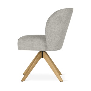 SCAUN DINING AINE SUPREME WOOD, CONFECTIONAT DIN LEMN, METAL, SPUMA, ARCURI SI TEXTIL, GRI/NATURAL, STIL MODERN - Img 2