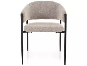 SCAUN DINING AKITA, BEJ 231/NEGRU MAT, TAPITERIE DIN TEXTIL SI PICIOARE DIN METAL, STIL MODERN - Img 2