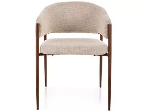 SCAUN DINING AKITA, BEJ DESCHIS 255/NUC, TAPITERIE DIN TEXTIL SI PICIOARE DIN METAL, STIL MODERN