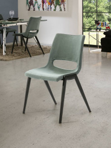 SCAUN DINING ALOHA 851973, NEGRU/ALBASTRU ACVAMARIN, STIL MODERN, SCHULLER - Img 1