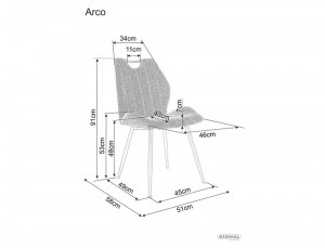 SCAUN DINING ARCO, BEJ 34/NEGRU MAT, TAPITERIE DIN STOFA BREGO SI PICIOARE DIN METAL, STIL MODERN - Img 3