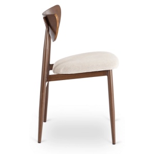 SCAUN DINING, ARTIM MEBLE, REALIZAT DIN METAL, LEMN SI TEXTIL, CULOARE NUC/CREM, STIL MODERN - Img 3