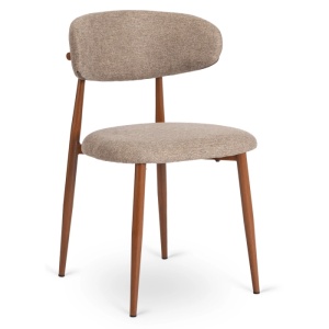 SCAUN DINING, ARTIM MEBLE, REALIZAT DIN METAL SI TEXTIL, CULOARE NEGRU/BEJ, STIL MODERN - Img 7