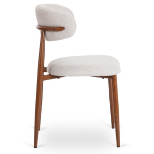 SCAUN DINING, ARTIM MEBLE, REALIZAT DIN METAL SI TEXTIL, CULOARE NUC/CREM, STIL MODERN - Img 4