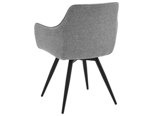SCAUN DINING BALLO BREGO, GRI 07/NEGRU MAT, TAPITERIE DIN STOFA BREGO SI METAL, STIL MODERN - Img 2
