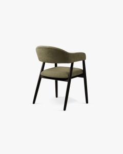 SCAUN DINING/BIROU ANDRA, VERDE DESCHIS, TAPITAT CU TAPITERIE DIN TEXTIL CHENILLE REBEL SI LEMN MASIV, MICADONI - Img 4