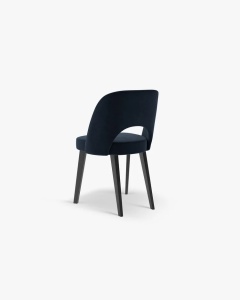 SCAUN DINING/BIROU BOWE, ALBASTRU ROYAL, TAPITAT CU TAPITERIE DIN TEXTIL CATIFEA MAGIC VELVET SI LEMN MASIV DE FAG, MICADONI - Img 2