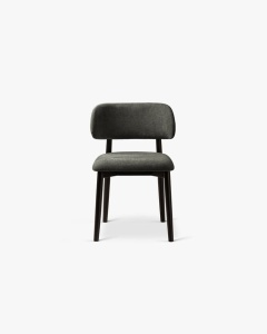 SCAUN DINING/BIROU EVAN, GRI INCHIS, TAPITAT CU TAPITERIE DIN TEXTIL CHENILLE REBEL SI LEMN MASIV, MICADONI - Img 3