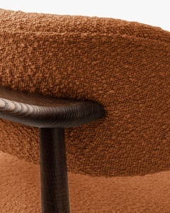 SCAUN DINING/BIROU EVAN, SCORTISOARA, TAPITAT CU TAPITERIE DIN TEXTIL CATIFEA BOUCLE BALOO SI LEMN MASIV, MICADONI - Img 4