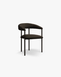SCAUN DINING/BIROU LEA, MARO/NEGRU, TAPITAT CU TAPITERIE DIN TEXTIL BOUCLE BALOO SI METAL, MICADONI - Img 2