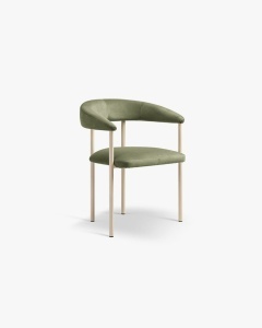 SCAUN DINING/BIROU LEA, VERDE/CREM, TAPITAT CU TAPITERIE DIN TEXTIL CATIFEA MAGIC VELVET SI METAL, MICADONI