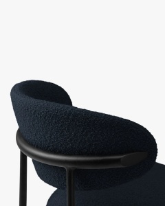 SCAUN DINING/BIROU NINA, ALBASTRU INCHIS, TAPITAT CU TAPITERIE DIN TEXTIL BOUCLE BALOO SI METAL, MICADONI - Img 5