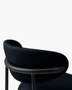 SCAUN DINING/BIROU NINA, NEGRU, TAPITAT CU TAPITERIE DIN TEXTIL MAGIC VELVET SI METAL, MICADONI - Img 4