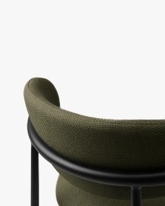 SCAUN DINING/BIROU NINA, VERDE, TAPITAT CU TAPITERIE DIN TEXTIL STRUCTURAT BJORN SI METAL, MICADONI - Img 4