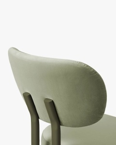 SCAUN DINING/BIROU SAM, VERDE, TAPITAT CU TAPITERIE DIN TEXTIL CATIFEA MAGIC VELVET SI METAL, MICADONI - Img 4