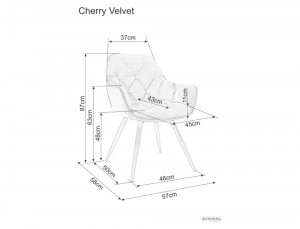 SCAUN DINING CHERRY BJORN, GRI 13/NEGRU MAT, TAPITERIE DIN STOFA BJORN SI PICIOARE DIN METAL, STIL MODERN - Img 4