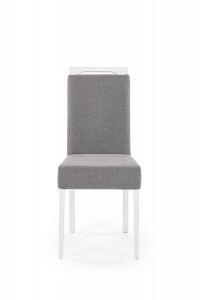 SCAUN DINING CLARION, GRI INARI 91/ALB, CU TAPITERIE DIN STOFA SI PICIOARE DIN LEMN MASIV, STIL CLASIC - Img 2