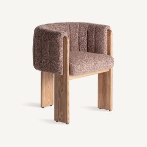 SCAUN DINING CLUNY, DIN LEMN DE STEJAR SI TEXTIL MARO, DESIGN CONTEMPORAN, VICAL HOME