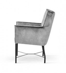 SCAUN DINING CORVUS, GRI INCHIS/NEGRU, TAPITERIE DIN CATIFEA SI PICIOARE DIN METAL, STIL MODERN - Img 4