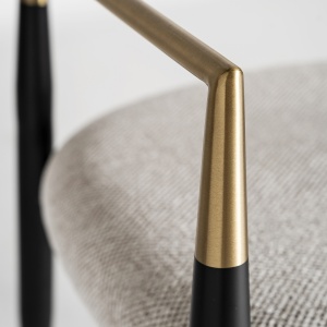 SCAUN DINING CROSSAC, ALB SI NEGRU, REF. 35240, PRELUCRAT MANUAL, CONFECTIONAT DIN METAL SI TEXTIL, STIL MODERN - Img 5