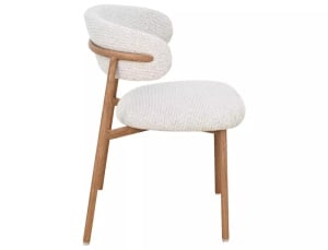 SCAUN DINING, CULOARE BEJ DESCHIS 255/STEJAR, TAPITERIE DIN TEXTIL SI METAL, STIL MODERN - Img 3