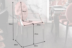 SCAUN DINING, DIN METAL SI CATIFEA ROZ INCHIS, DESIGN BAROC, ARTIM GROUP SELECTION - Img 7