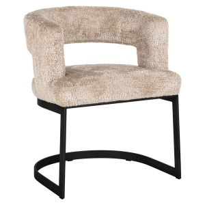 SCAUN DINING ELLIS, REALIZAT DIN METAL SI TEXTIL, CULOARE BEJ, DESIGN DEOSEBIT, RICHMOND INTERIORS - Img 5