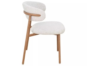 SCAUN DINING, ELTON II, CULOARE BEJ DESCHIS 255/STEJAR, TAPITERIE DIN TEXTIL SI METAL, STIL MODERN - Img 3