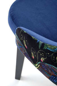 SCAUN DINING ENDO, ALBASTRU BLUVEL 86/MULTICOLOR/NEGRU, CU TAPITERIE DIN CATIFEA SI PICIOARE DIN LEMN MASIV, STIL CLASIC - Img 8