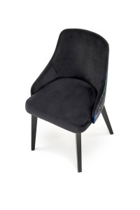 SCAUN DINING ENDO, NEGRU BLUVEL 19/MULTICOLOR/NEGRU, CU TAPITERIE DIN CATIFEA SI PICIOARE DIN LEMN MASIV, STIL CLASIC - Img 3