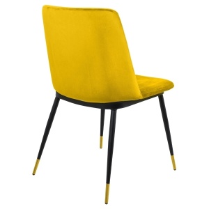 SCAUN DINING GALBEN/NEGRU/AURIU, DIN CATIFEA, DIEGO STIL MODERN - Img 3