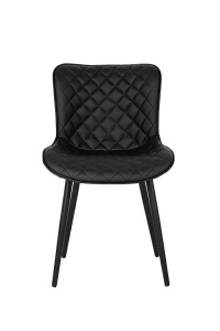 SCAUN DINING GREG NEGRU, TAPITAT CU PIELE ECOLOGICA SI METAL, STIL MODERN - Img 3