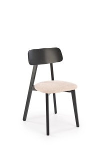 SCAUN DINING HYLO, BEJ 2/NEGRU, CU TAPITERIE DIN STOFA SI PICIOARE DIN LEMN MASIV DE FAG, STIL MODERN - Img 1