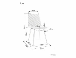 SCAUN DINING IRYS, VERDE BLUVEL 78/NEGRU, TAPITERIE DIN CATIFEA SI PICIOARE DIN METAL, STIL MODERN - Img 7
