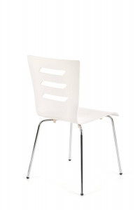 SCAUN DINING K155, ALB/CROM, PLACAT INDOIT SI PICIOARE DIN METAL, STIL MODERN - Img 2