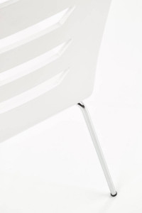 SCAUN DINING K155, ALB/CROM, PLACAT INDOIT SI PICIOARE DIN METAL, STIL MODERN - Img 8