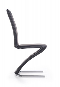 SCAUN DINING K291, NEGRU/CROM, CU TAPITERIE DIN PIELE ECOLOGICA SI PICIOARE DIN METAL, STIL MODERN - Img 2
