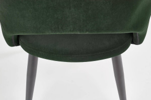 SCAUN DINING K364, VERDE INCHIS/NEGRU, CU TAPITERIE DIN STOFA FINA SI PICIOARE DIN METAL, STIL MODERN - Img 6