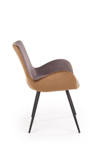 SCAUN DINING K392, GRI/MARO/NEGRU, CU TAPITERIE DIN STOFA FINA SI PICIOARE DIN METAL, STIL MODERN - Img 5