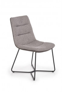 SCAUN DINING K403 GRI DESCHIS/GRI/NEGRU TAPITERIE DIN PIELE ECOLOGICA SI TEXTIL STIL MODERN HALMAR
