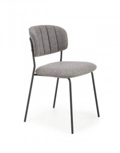Scaun dining K433, gri/negru, cu tapiterie din textil, stil modern, Halmar