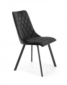 SCAUN DINING K450, NEGRU/NEGRU, CU TAPITERIE DIN CATIFEA SI PICIOARE DIN METAL, STIL MODERN - Img 1