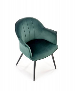 SCAUN DINING K468, VERDE INCHIS/NEGRU, TAPITERIE DIN CATIFEA SI PICIOARE DIN METAL , STIL MODERN - Img 2