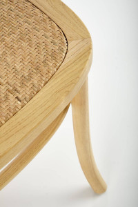 SCAUN DINING K502, NATUR, DIN LEMN MASIV SI RATTAN, STIL CLASIC - Img 8