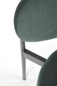 SCAUN DINING K509, VERDE INCHIS/NEGRU, CU TAPITERIE DIN CATIFEA SI PICIOARE DIN METAL, STIL MODERN - Img 8
