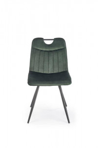 SCAUN DINING K521, VERDE INCHIS/NEGRU, CU TAPITERIE DIN CATIFEA SI PICIOARE DIN METAL, STIL MODERN - Img 3